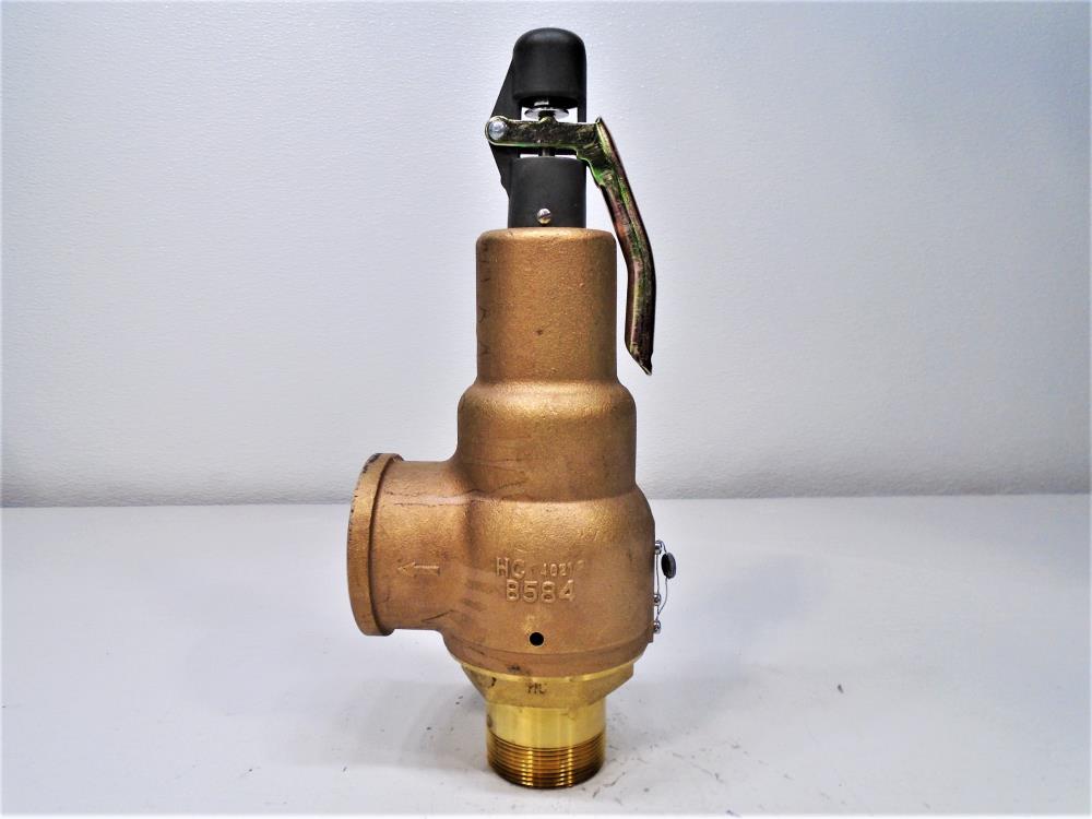 Kunkle 2" MNPT x 2-1/2" FNPT Steam Safety Relief Valve, 200 PSIG, Bronze